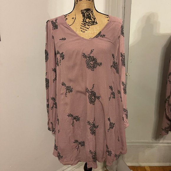 Free People Small Elderberry Embroidered Austin Mini Swing Dress - Picture 3 of 9